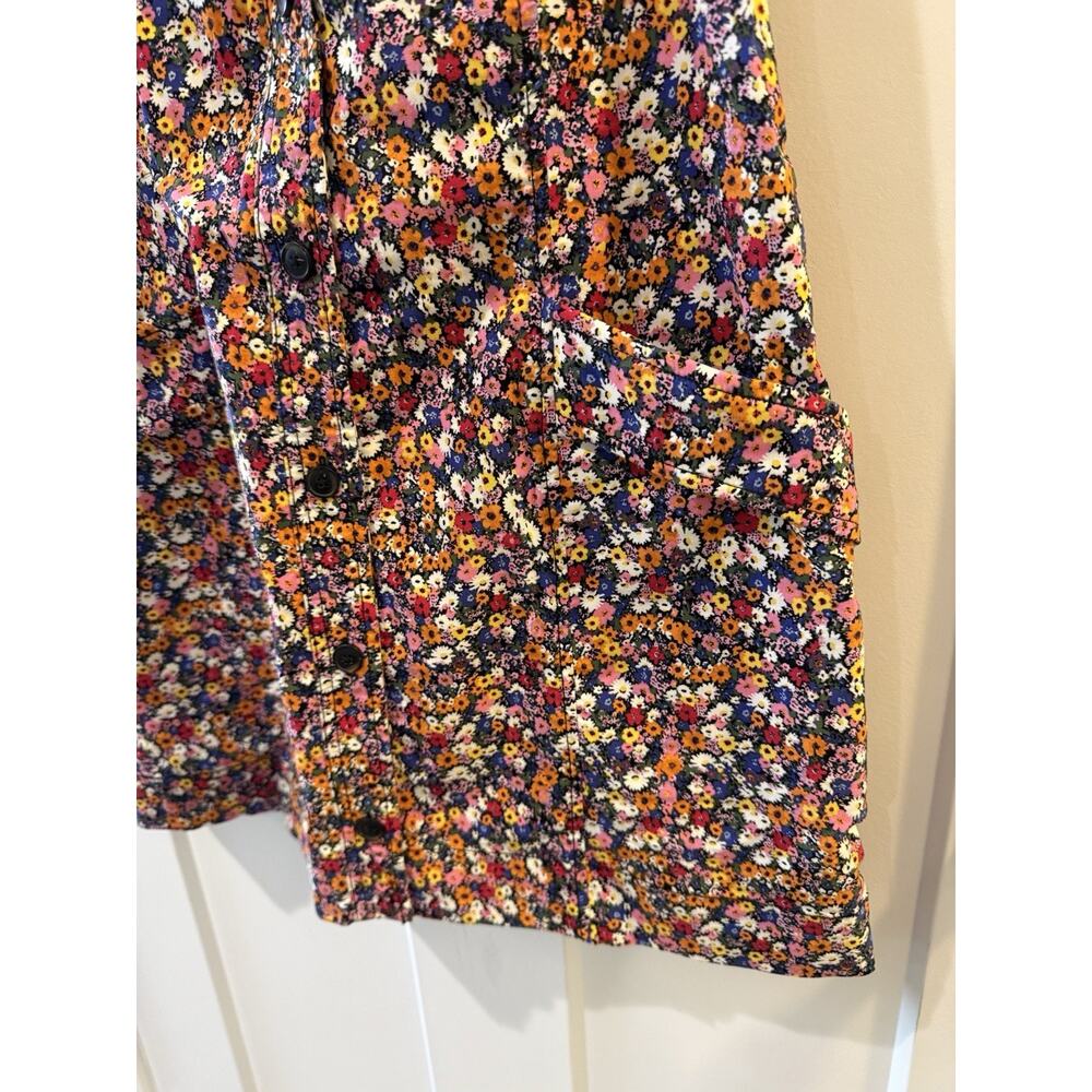 MAEVE x ANTHROPOLOGIE | Sleeveless T-Back Mini Dress Collared Floral | Large - Picture 4 of 13